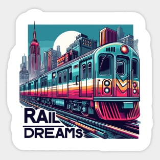 Subway Train, Rail Dreams Sticker